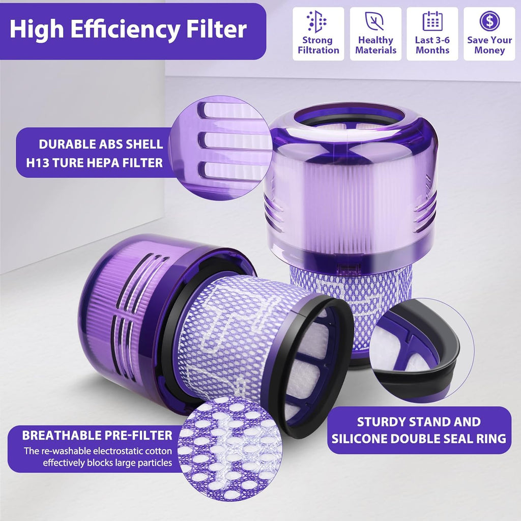 3 Pack Vacuum Filters Replacement Parts Compatible with Dyson V11 Origin V11 Torque Drive V11 Animal V11 Complete V11 Extra V15 Detect V15s Detect Submarine Vacuums, Compare to Part 970013-02