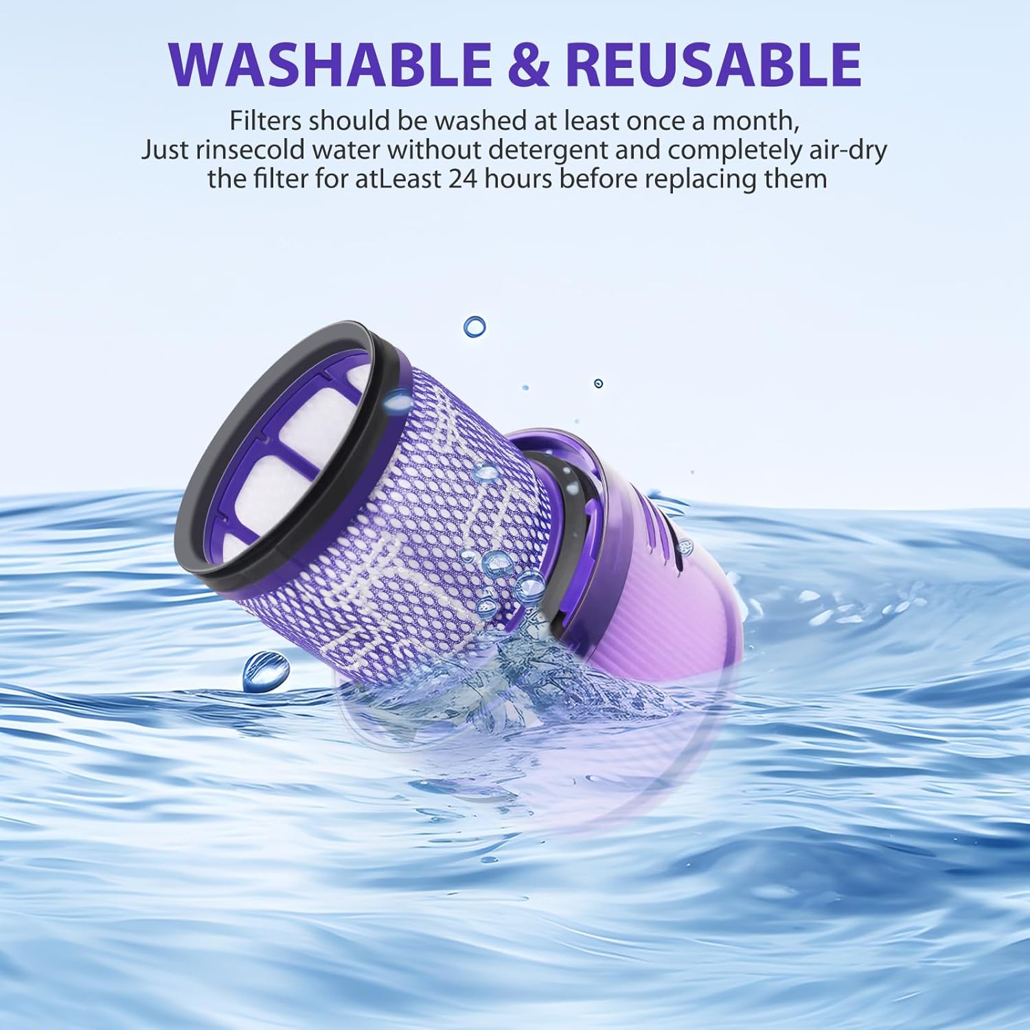 2 Pack Vacuum Filters Replacement Parts Compatible with Dyson V11 Origin V11 Torque Drive V11 Animal V11 Complete V11 Extra V15 Detect V15s Detect Submarine Vacuums, Compare to Part 970013-02